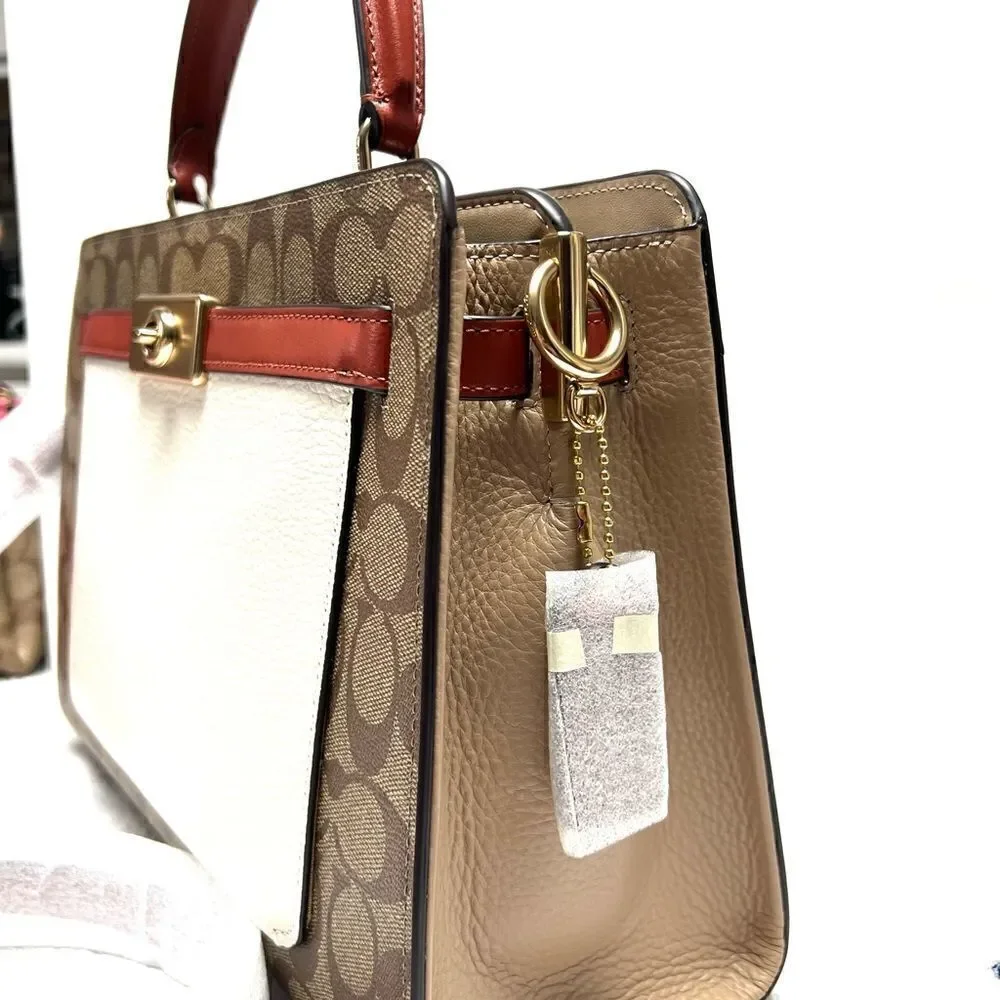 🔥🎁NWT! Coach Lane Carryall Satchel Handbag in Colorblock Msrp:$498.00